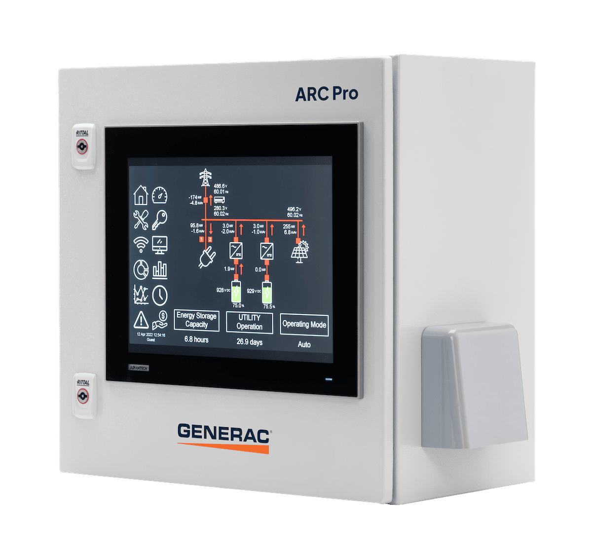Side View of Generac Glmc Arcpro Enclosure for Power Control Systems